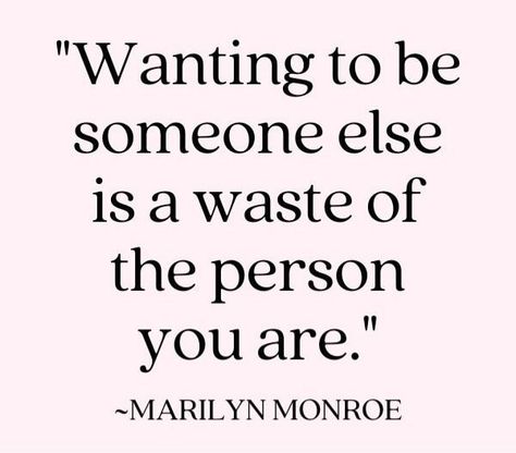 Wanting to be someone else is a waste of the pertain you are. Wanting To Be Someone Else Is A Waste, Wanting To Be Someone Else, Life Board, Someone Elses, Healthy Habits, Group Chat, Vision Board, Mindfulness, Healing