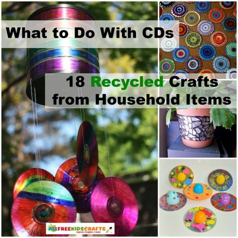 Stuck with a bunch of old CDs? We rounded up our favorite recycled crafts from CDs! | AllFreeKidsCrafts.com Cds Crafts, Recycling Projects For Kids, Cd Recycle, Crafts Butterfly, Recycling For Kids, Recycled Crafts Kids, Old Cds, Cd Crafts, Activities For Boys