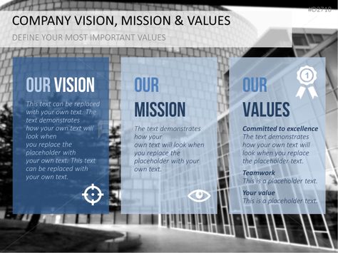 Vision, Mission, Value - Bundle | PresentationLoad Company Mission Statement Design, Company Vision And Mission Design, Our Vision And Mission Design, Mission Vision Values Design Poster, Mission And Vision Design, Mission Vision Values Design, Vision And Mission Design Layout, Mission Statement Display, Company Vision Board