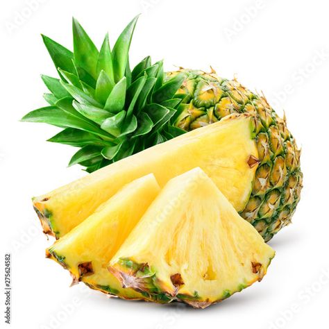 Cartoon Photos, Pineapple Slices, Depth Of Field, Adobe Stock, Pineapple, White Background, Stock Photos, Fruit, White