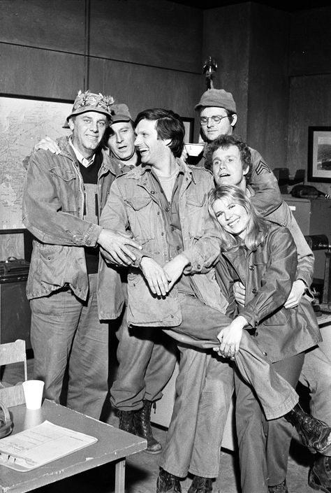 On September 17, 1972 M*A*S*H premiered on CBS Television. Image of cast members from M*A*S*H in 1973 by Harry Chase, Los Angeles Times via Wikimedia Commons, CC BY SA 4.0 Mash Characters, Mash 4077, Alan Alda, Medical Drama, Tv Land, Classic Television, Star Show, Old Tv Shows, Tv Quotes