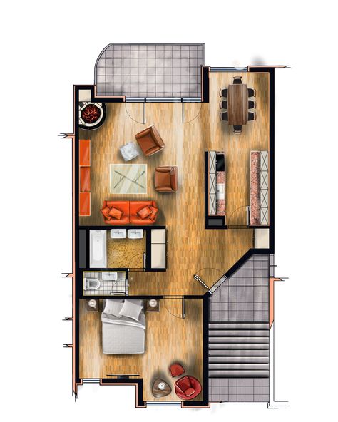 Floor Plan Sketch, Interior Architecture Sketch, Interior Floor Plan, Furniture Design Sketches, Facade Material, Interior Design Renderings, Interior Design Plan, Interior Architecture Drawing, Drawing Interior