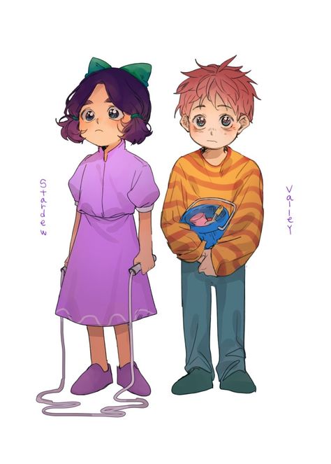 Stardew Valley art > The Children : Jas and Vincent | __piceeeeee Stardew Valley Villagers Fanart, Stardew Valley Jas, Vincent Stardew Valley, Stardew Valley Villagers, Stardew Fanart, Stardew Valley Art, Stardew Valley Layout, Stardew Valley Fanart, Aldnoah Zero