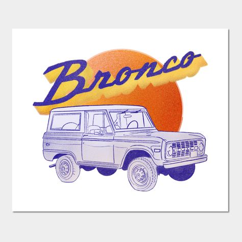 Ford Bronco Drawing, Bronco Painting, Doodle Mural, Country Trucks, Scrappy Doo, T Shirt Time, Beach Room, Car Artwork, Truck Art