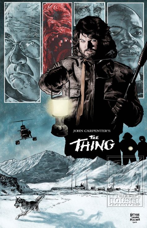 John Carpenter's The Thing by Nathan Thomas Milliner The Thing Poster, The Thing Movie, The Thing Movie Poster, The Thing 1982, Best Movie Posters, Fiction Movies, Classic Movie Posters, Horror Posters, Horror Movie Art