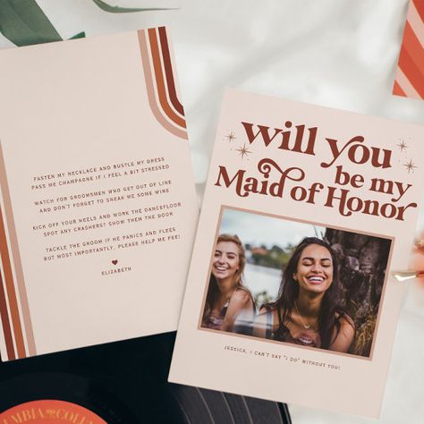 Will you be my Bridesmaid/Maid of Honor Proposal  Announcement Proposal Announcement, Minimal Typography, Maid Of Honor Proposal, Flower Girl Wedding, Matron Of Honor, Be My Bridesmaid Cards, Bridesmaid Cards, Will You Be My Bridesmaid, Kids Nursery Decor