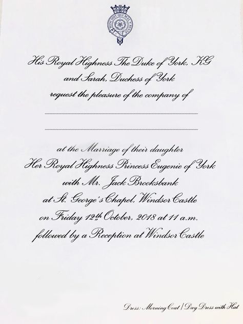 Princess Eugenie’s Wedding Invites Compared to Harry & Meghan's- HarpersBAZAAR.com Celebrity Wedding Invitations, Princess Eugenie Wedding, Letter Wedding Invitation, Wedding Invitation Letter, Sample Wedding Invitation, Email Wedding Invitations, Email Sample, Royal Family Weddings, Princess Eugenie And Beatrice