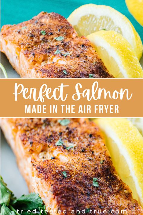 Ninja Foodi Salmon, Best Air Fryer Salmon, Salmon In The Air Fryer, Fried Salmon Recipes, Salmon In Air Fryer, Air Fryer Salmon, The Best Air Fryer, Garlic Butter Salmon, Frozen Salmon