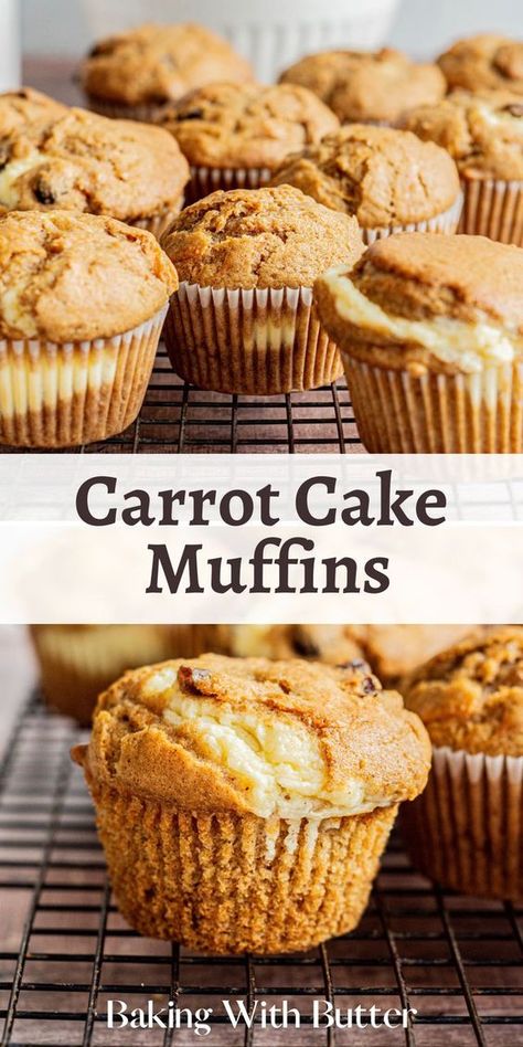 Carrot Muffins With Cream Cheese, Carrot Cake Muffins Recipe, Carrot Sheet Cake Recipe, Carrot Muffins Easy, Muffins With Cream Cheese Filling, Carrot Cake Muffin Recipe, Muffins With Cream Cheese, Carrot Muffin Recipe, Easy Carrot Cake