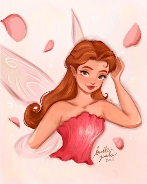 jessica 💫 on Instagram: “Rosetta 🌹🌸 Okay she wasn't my favorite disney fairy before but after drawing her she might just be 💖 this was basically my love letter to…” Rosetta Tinkerbell, Tinkerbell 1, Tinkerbell Drawing, Tinkerbell Fairies, Pixie Hollow, Disney Fairy, Fairy Artwork, Princess Drawings, Disney Fairies