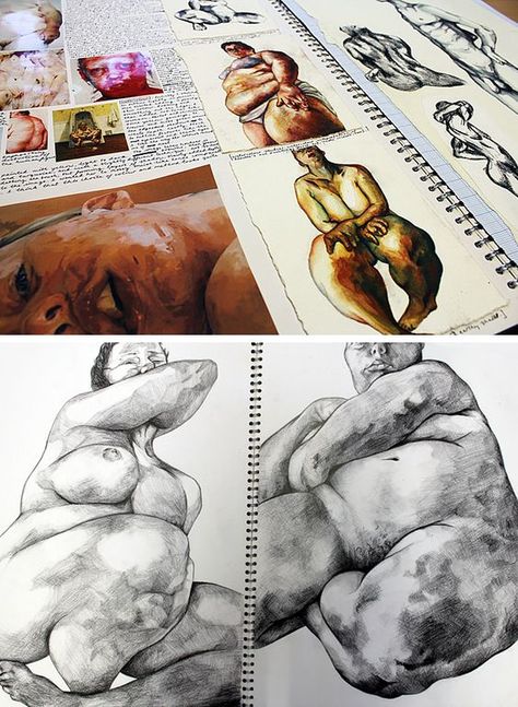 Jenny Saville, Creative Sketchbook, Sketchbook Layout, Gcse Art Sketchbook, A Level Art Sketchbook, Observational Drawing, Art Students, Artist Sketchbook, Gcse Art