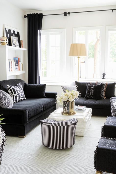 Elevate your living room with a timeless black and white palette. Add pops of vibrant color through throw pillows, artwork, or a statement rug for a dynamic and personalized space. Living Room Monochrome, Black And White Living Room Decor, Black And White Palette, Black White Canvas, Statement Rug, White Palette, Black And White Canvas, Decor Black, White Canvas