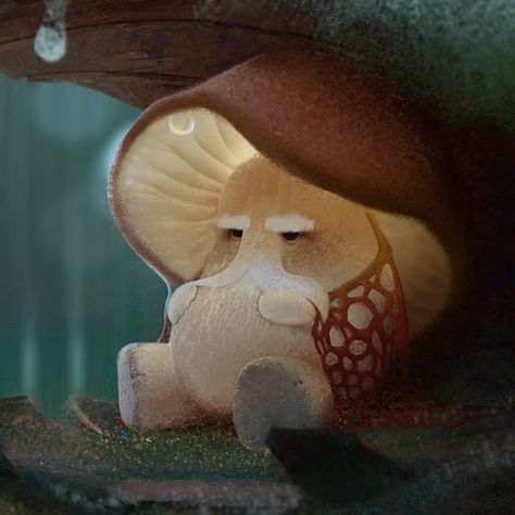 Tiny Mushroom Wizard, Andrew Ley on ArtStation at https://www.artstation.com/artwork/AA4OV Mushroom Wizard, Mushroom Folk, Google Backgrounds, Mushroom People, Tiny Mushroom, Cottagecore Art, Fantasy Creatures Art, Mythical Creatures Art, Mushroom Art