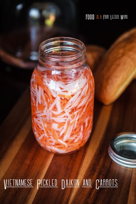 Vietnamese Pickled Daikon & Carrots Recipe (Đồ Chua) – FOOD is Four Letter Word Instant Pot Birria Tacos, Birria Quesatacos, Instant Pot Birria, Chicken Banh Mi, Banh Mi Recipe, Pickled Daikon, Vietnamese Chicken, Banh Mi Sandwich, Birria Tacos