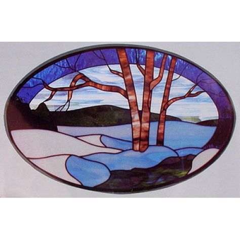 CKE-32 Winter (Stained Glass Full Size  Patterns) Stained Glass Winter, Moonlit Landscape, Stained Glass Night Lights, Mosaic Stepping Stones, Stained Glass Supplies, Stained Glass Quilt, Stained Glass Christmas, Stained Glass Suncatchers, Stained Glass Lamps