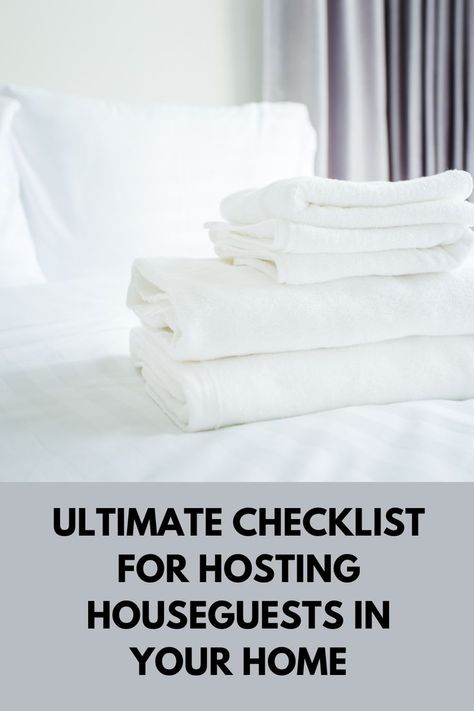 Checklist Hosting Houseguests Houseguests Ideas Tips, Getting Your House Ready For Guests, Hosting Guests For A Week, Hosting Out Of Town Guests, Guest Checklist, Hostess Tips, Cleaning Closet Organization, Grocery Staples, Hosting Ideas