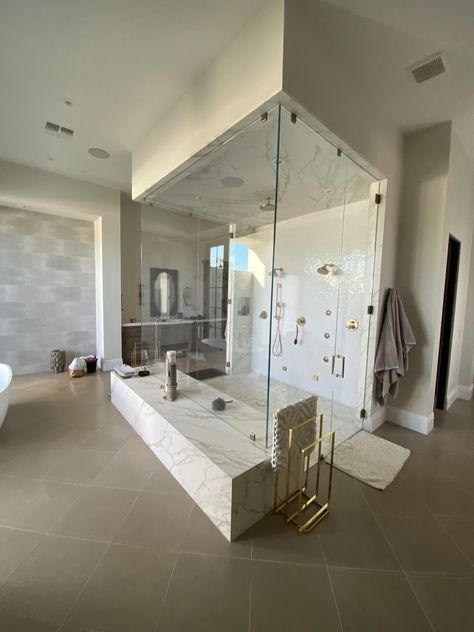 Experience the Ultimate Luxury: A Comprehensive Guide to Steam Showers - GCS Glass Two Person Shower Walk In, Shower With Jets, Large Shower Ideas Master Bath, Primary Ensuite, Two Person Shower, Townhouse Remodel, Double Shower, Luxurious Spa, Steam Shower