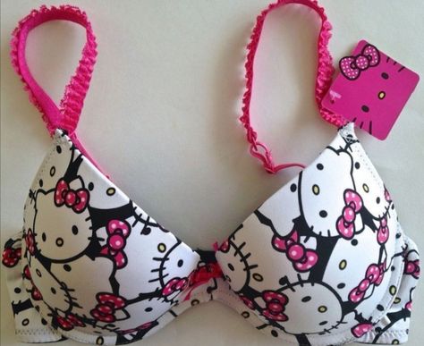 Kitty Clothes, Hello Kitty Clothes, Victoria Secret Outfits, Pretty Bras, Hello Kitty Accessories, Trashy Y2k, Cute Bras, Pink Hello Kitty, Kawaii Fashion Outfits