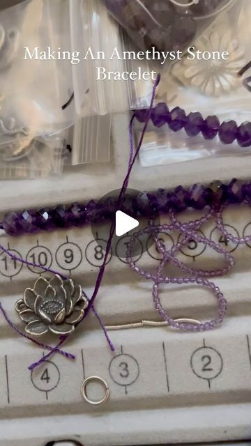 𝘋𝘦𝘯𝘪𝘴𝘦 𝘠𝘦𝘻𝘣𝘢𝘬 𝘔𝘰𝘰𝘳𝘦 on Instagram: "Here’s a couple of steps creating my amethyst stone bracelet. I have to tell you @limabeads has incredible amethyst semiprecious stones! The beautiful lotus flower pewter connector is by @greengirlstudios 💛 The jewelry findings and spacer beads are silver tone. 

This bracelet fits wrist sizes 6” to 6 3/4” Adjust the clasp on the jump rings to the desired wrist size. Need a larger bracelet? Message me, and we can add a few jump rings.

Each piece of my handmade jewelry is crafted with the highest attention to detail and is one-of-a-kind. I specialize in artisan bracelets, earrings, and necklaces. I also create jewelry making content and DIY videos. I love searching for semiprecious stones and beads with unique shapes and colors. Designs Beautiful Lotus Flower, Making Content, Bracelet Message, Large Bracelet, Making Videos, Artisan Bracelets, Unique Shapes, Bracelet Ideas, Bracelets Jewelry