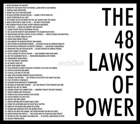 The 48 Laws Of Power, Laws Of Power, Finanse Osobiste, 48 Laws Of Power, Coping Skills, Powerful Quotes, Life Advice, Self Improvement Tips, Wise Quotes