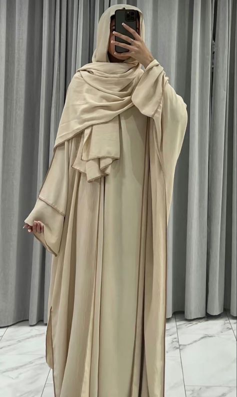 Beige Abaya, Saudi Abaya, Luxury Abaya, Modesty Dress, Prayer Clothes, Islamic Modest Fashion, Mode Abayas, Modest Fashion Hijab, Muslim Outfits Casual