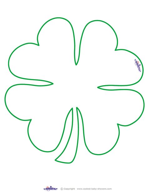 Large Printable Clover Coolest Free Printables                                                                                                                                                                                 More Four Leaf Clover Template, Shamrock Printable, Shamrock Template, Fete Saint Patrick, St Patricks Crafts, St Patrick's Day Decorations, Leaf Template, St Patrick's Day Crafts, Templates Printable Free