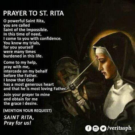 Prayer To St Rita, Catholic Saints Prayers, Birth Month Quotes, Rita Of Cascia, Saint Rita, St Rita Of Cascia, St. Rita, Saint Feast Days, Orthodox Prayers