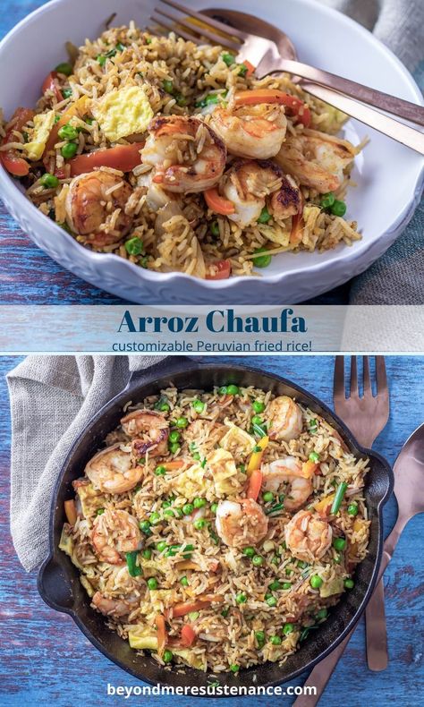 Peruvian Seafood Recipes, Peruvian Seafood Rice, Peruvian Fried Rice, Arroz Chaufa Peruano Recipe, Chaufa Rice Peru Recipe, Peruvian Fried Rice Recipe, Chaufa Rice, Cultural Meals, Use Leftover Rice