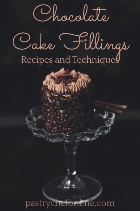 Looking for chocolate cake filling and frosting recipes? I have you covered with this post all about chocolate cake fillings including mousse, ganache, pairing cake with frosting, links to recipes, and tips and tricks from a pastry chef! #chocolatefrosting #cakefillings #chocolatecakefillings Chocolate Cake Fillings, Chocolate Cake Filling, Raspberry Cake Filling, Chocolate Filling For Cake, Chocolate Mousse Cake Filling, Cake With Frosting, Costco Cake, Candy Bar Cake, Strawberry Cake Filling