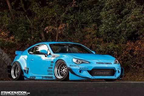 Baby blue Subaru Brz Rocket Bunny, Brz Car, Gt 86, Rocket Bunny, Slammed Cars, Toyota Gt86, Cars Usa, Toyota 86, Liberty Walk