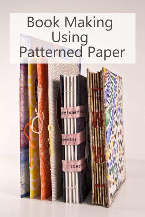 Book Making Using Patterned Paper by Kim Dellow Book Making Ideas, Handmade Journals Diy, Handmade Sketchbook, Bookbinding Tutorial, Book Binding Diy, Paint Drawing, Diy Journal Books, Watercolour Paint, Handmade Book