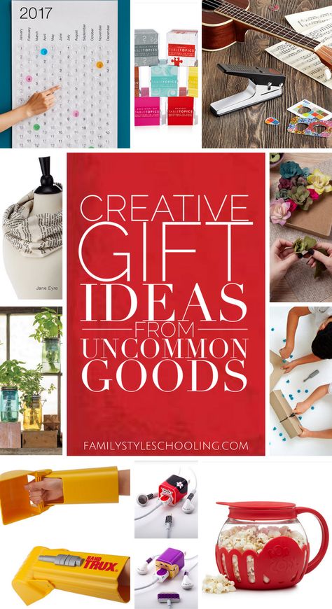 Creative Gift Ideas From Uncommon Goods http://familystyleschooling.com/2016/11/22/creative-gift-ideas/ Uncommon Goods Gifts, Symbolic Gifts Ideas, Uncommon Gifts, Creative Gift Ideas, Kitchen Goods, Uncommon Goods, School Fashion, Gifts Diy, Diy Christmas Gifts