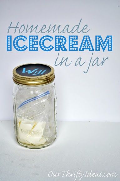 Homemade Ice Cream in a jar Ice Cream In A Jar, Camp Games, Making Homemade Ice Cream, Yogurt Ice Cream, Shake Shake, Dessert In A Jar, Small People, Keto Ice Cream, Ice Cream Social