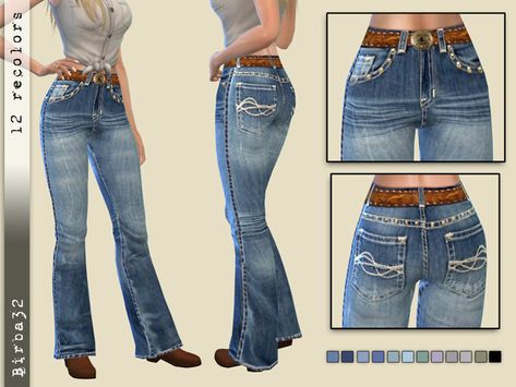 Sims 4 Cc Country Clothes, Sims 4 Tsr, Clothes Cc, Country Clothes, Die Sims 4, Cowgirl Jeans, Farm Clothes, Sims 4 Cc Folder, Sims 4 Dresses