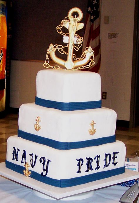 Navy Party Themes, Navy Boot Camp Graduation, Anchor Cookies, Navy Cakes, Navy Retirement, Navy Chief Petty Officer, Military Cake, Navy Ball, Navy Emblem