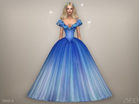 Cinderella (2015) - Butterflies dress (S4) - 4 colours DOWNLOAD Cinderella Dress Sims 4, Sims 4 Butterfly Dress, Fairy Clothes Sims 4 Cc, Sims 4 Ball Gown Cc, Sims 4 Cinderella Cc, Sims 4 Quinceanera Cc, Sims 4 Cc Ball Gowns, Sims 4 Cinderella, Sims 4 Ball Gown