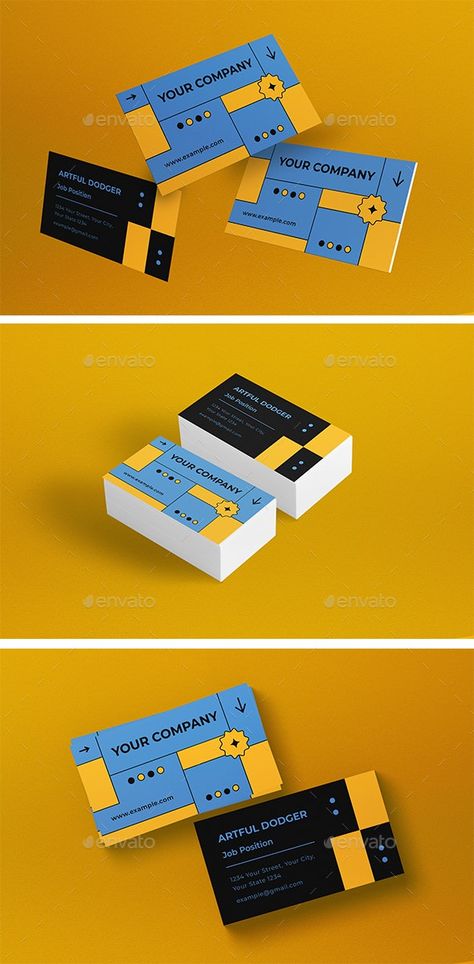 Blue Retro Business Card - Business Cards Print Templates Retro Business Card, Artful Dodger, Cool Business Cards, Printing Business Cards, Business Card Template, Name Cards, Image Photography, Print Templates, Psd Templates