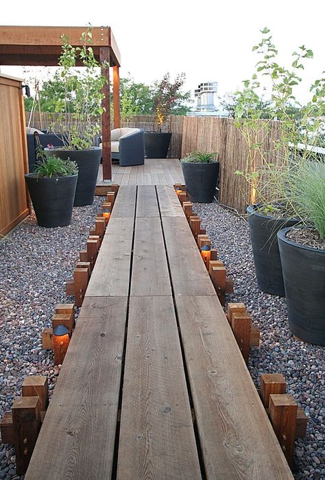 Contemporary Deck, Wood Walkway, Rooftop Gardens, Wooden Walkways, Backyard Gazebo, Cozy Backyard, Have Inspiration, Rooftop Garden, Garden Pathway