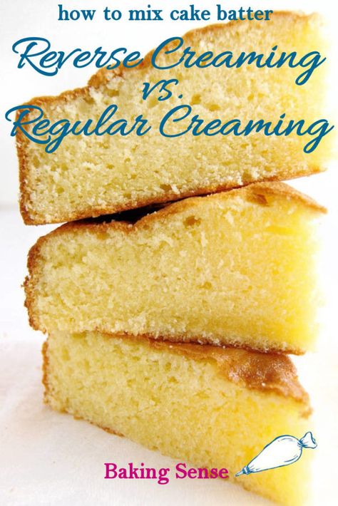 How you mix a cake batter can make a big difference. Learn about the reverse creaming technique and why you might change the way you've been mixing your cake batter. #creaming #reversecreaming #twostage 26 Cake, Reverse Creaming Method, Creaming Method, Baking School, Baking Basics, Baking Science, Different Cakes, Pound Cake Recipes, Cake Decorating Tips