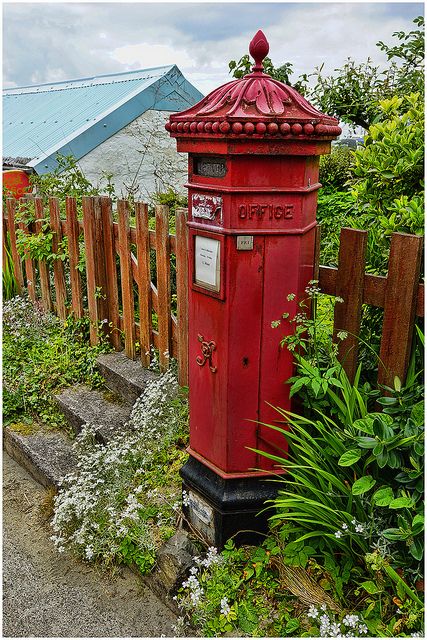 Victorian pillar box. Iona, Scottish Island. You have to really work to get to Iona.  It is far off the beaten path, but totally worth the time and effort. Isle Of Iona, Post Boxes, Scotland Forever, Have Inspiration, England And Scotland, Post Box, Scottish Heritage, Scotland Travel, British Isles