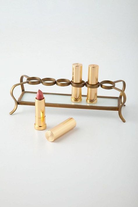 Vintage Lipstick, Lipstick Collection, Lipstick Holder, Handmade Brass, Red Lipstick, Bathroom Essentials, Makeup Storage, Makeup Vanity, Makeup Organization