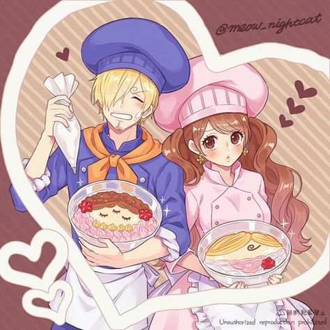 Sanji x pudding  one piece Sanji And Pudding, One Piece Crossover, Zoro And Robin, Ace Sabo Luffy, Tony Chopper, One Piece 1, One Piece Ship, One Peice Anime, One Piece Drawing