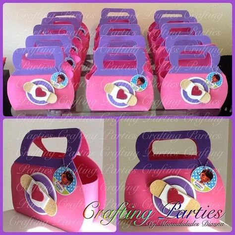 Doc. McStuffins favor bag. Great for birthday parties! Made completly out of EVA Foam. To see more of my handmade creations or for pricing information, visit my fan page at www.facebook.com/CraftingPartiesByDianna or on Instagram @craftingparties Quotes Outdoors, Doc Mcs, Doctor Birthday, Doc Mcstuffins Birthday Party, Doc Mcstuffins Party, Doc Mcstuffins Birthday, Travel Tattoos, Education Art, Mickey Mouse Clubhouse Birthday