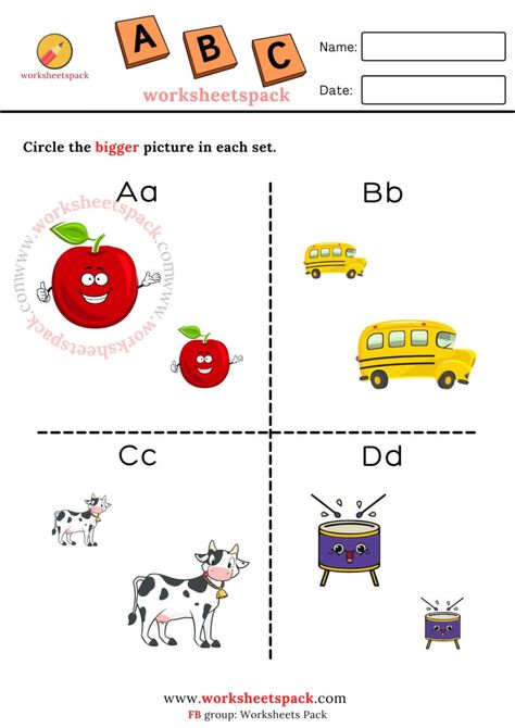 Circle the bigger picture (A to Z) - Printable and Online Worksheets Pack Circle The Bigger Number Worksheet, Bigger Number Worksheet, Tracing Numbers, Big Letter, Letter Tracing Worksheets, Letter Find, The Bigger Picture, Letter Tracing, Learning Cards