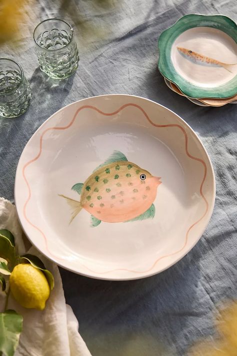 Peacock Cake, Marble Serving Boards, Pear Pie, Cake Slicer, South African Design, Painted Fish, Ceramic Serving Bowl, Spring Refresh, Fish Motif