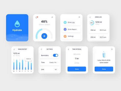 Hydration app for apple watch by Anurag Satpathy Apple Watch App Design, การออกแบบ Ui Ux, Desain Ux, Apple Watch Design, Ui Ux 디자인, App Interface Design, Gui Design, Widget Design, Webdesign Inspiration