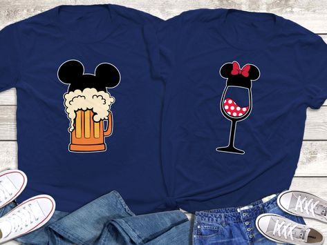 Epcot Couple Shirts, Mickeys Beer, Disney Couple, Disney Couple Shirts, Epcot Shirts, Disneyland Shirts, Disney Epcot, Disney World Shirts, Disney Couples