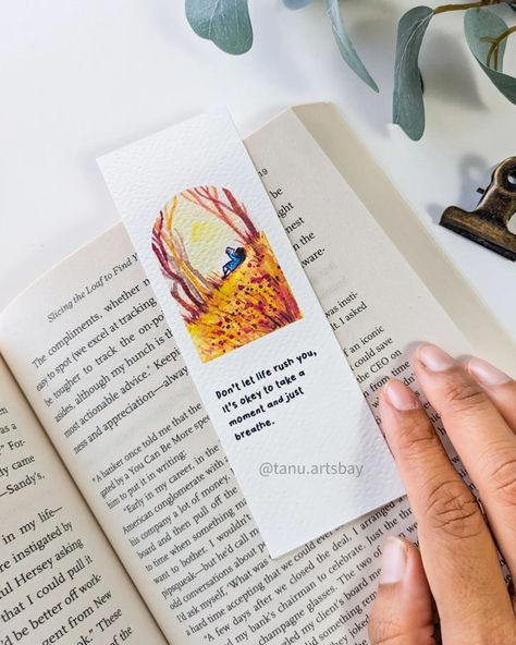 Day 30/100 - QUIET REFLECTION BOOKMARK SERIES Here’s another series of bookmarks I’ve always wanted to paint—mini paintings in the center with a motivational quote. Thanks to the 100-day painting challenge, I’m finally painting things in my list 😍🥳 Can you make out that this is the print I took for this Watercolour painting? 🤭 . . #bookmarksofinstagram #affirmations #positivevibes #handmadebookmark #watercolors #watercolorbookmarks #smallbusiness #bookmarksforsale #minipaintingseries #sel... Painting With Quotes, Bookmark Painting, Painting Challenge, Mini Watercolor, Watercolor Bookmarks, Bookmarks Handmade, Mini Paintings, Watercolor Artwork, Motivational Quote