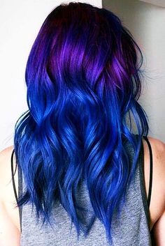 Navy Hair With Purple Highlights #bluehair ★ Purple ombre hair is literally everywhere for its endless variety of shades. You can mix it with blue and pink, rock lavender balayage, and flaunt with anything from dark to light pastel. Dive in to find the best color for brunettes and blondes! #glaminati #hairstyles #purpleombrehair Blue Purple Hair Color, Blue And Purple Hair, Light Golden Brown Hair, Blue Purple Hair, Undercut Haircut, Purple Hair Color, Golden Brown Hair Color, Purple Ombre Hair, Blue Ombre Hair