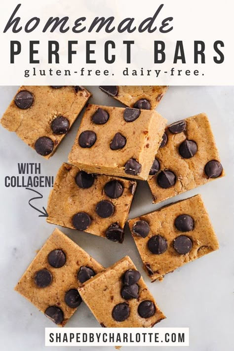 Perfect Bar Recipe, Perfect Bars, Collagen Protein Bars, Protein Bars Homemade, Protein Bar Recipes, Healthy Bars, Perfect Bar, Peanut Butter Honey, Bar Recipe